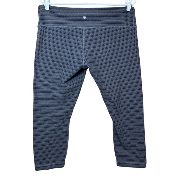 Lululemon Wonder Under High Rise Striped Leggings Gray Size 12 - Picture 3 of 13